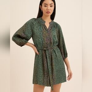 Bar III Multicolor Smocked Dress With Balloon Sleeves